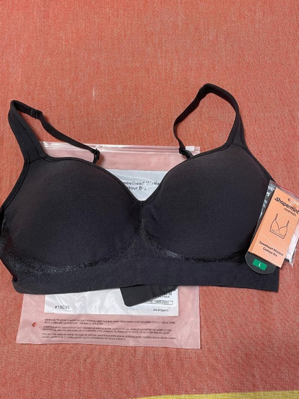 Shapermint Sweetheart Wireless Contour Bra Large